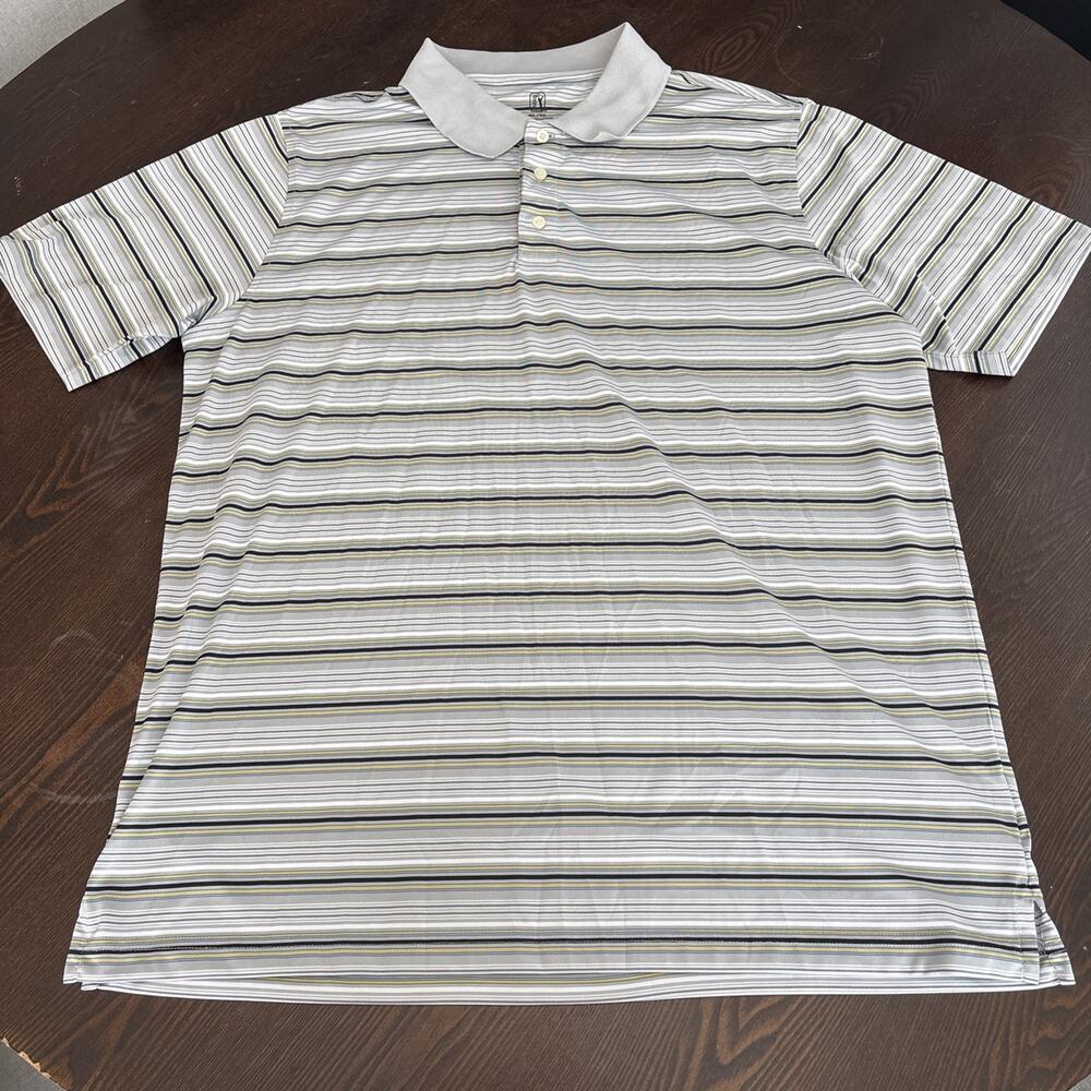 Men’s PGA Tour-Performance Golf Short Sleeve Polo Size Xl Striped
